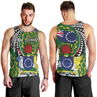 Cook Islands Independence Day Men Tank Top National Flag and Emblem with Tatau Tattoo