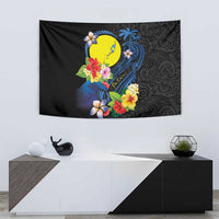 Palau Independence Day Tapestry Melanesian Tattoo with Hibiscus