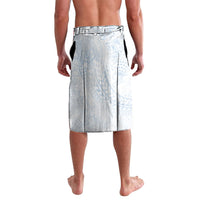 Hawaiian Turtles and Leis Lavalava Tribal Kakau Pattern Airy White Blue Cloud Vibe