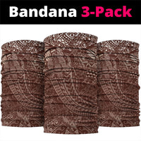 Hawaiian Turtles and Leis Neck Gaiter Tribal Kakau Pattern Mocha Mousse Color