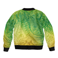 Hawaiian Turtles and Leis Bomber Jacket Tribal Kakau Pattern Fresh Summer Vibe