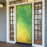 Hawaiian Turtles and Leis Door Cover Tribal Kakau Pattern Fresh Summer Vibe