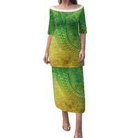 Hawaiian Turtles and Leis Family Matching Puletasi and Hawaiian Shirt Tribal Kakau Pattern Fresh Summer Vibe