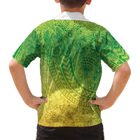 Hawaiian Turtles and Leis Family Matching Short Sleeve Bodycon Dress and Hawaiian Shirt Tribal Kakau Pattern Fresh Summer Vibe