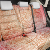 Hawaiian Turtles and Leis Back Car Seat Cover Tribal Kakau Pattern Peach Fuzz Color