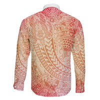 Hawaiian Turtles and Leis Family Matching Mermaid Dress and Hawaiian Shirt Tribal Kakau Pattern Peach Fuzz Color