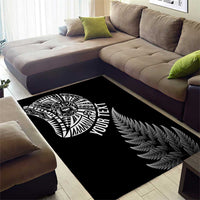 Personalised New Zealand Maori Art Tattoo and Silver Fern Area Rug