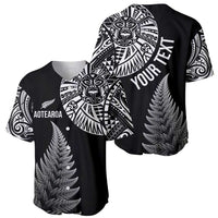 Personalised New Zealand Maori Art Tattoo and Silver Fern Baseball Jersey LT03 - Polynesian Pride