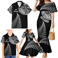 Personalised New Zealand Maori Art Tattoo and Silver Fern Family Matching Mermaid Dress and Hawaiian Shirt LT03 - Polynesian Pride