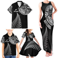 Personalised New Zealand Maori Art Tattoo and Silver Fern Family Matching Tank Maxi Dress and Hawaiian Shirt LT03 - Polynesian Pride
