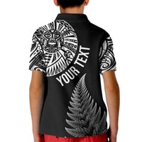 Personalised New Zealand Maori Art Tattoo and Silver Fern Kid Polo Shirt LT03 - Polynesian Pride