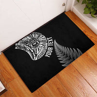 Personalised New Zealand Maori Art Tattoo and Silver Fern Rubber Doormat LT03 - Polynesian Pride