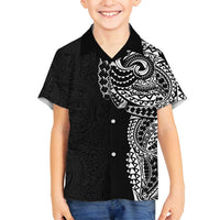 Polynesian Art Traditional Tattoo Pattern Family Matching Summer Maxi Dress and Hawaiian Shirt LT03 Son's Shirt Black - Polynesian Pride
