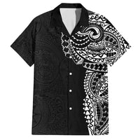 Polynesian Art Traditional Tattoo Pattern Family Matching Tank Maxi Dress and Hawaiian Shirt LT03 Dad's Shirt - Short Sleeve Black - Polynesian Pride