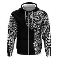 Polynesian Art Traditional Tattoo Zip Hoodie Simple Style