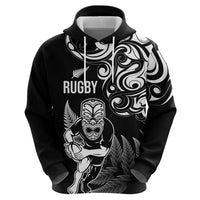 New Zealand Maori Warrior Rugby Hoodie Silver Fern