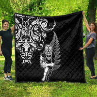 New Zealand Maori Warrior Rugby Quilt Silver Fern LT03 - Polynesian Pride