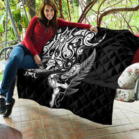 New Zealand Maori Warrior Rugby Quilt Silver Fern LT03 - Polynesian Pride