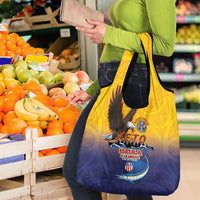 American Samoa Fautasi Grocery Bag Bald Eage and Sailfish with Kakau Motifs - Polynesian Pride