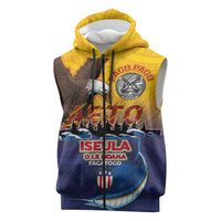 American Samoa Fautasi Sleeveless Zip Hoodie Bald Eage and Sailfish with Kakau Motifs LT03