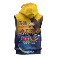 American Samoa Fautasi Sleeveless Zip Hoodie Bald Eage and Sailfish with Kakau Motifs LT03