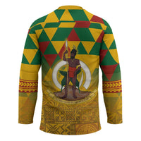 Melanesian Vanuatu Hockey Jersey With Tapa Tribal Pattern and Triangle Geometric Tricolor - Polynesian Pride