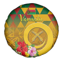 Melanesian Vanuatu Spare Tire Cover With Tapa Tribal Pattern and Triangle Geometric Tricolor - Polynesian Pride