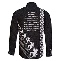 new-zealand-rugby-family-matching-long-sleeve-bodycon-dress-and-hawaiian-shirt-haka-dance-tribal-god-mask-maori-pattern