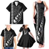 New Zealand Rugby Family Matching Tank Maxi Dress and Hawaiian Shirt Haka Dance Tribal God Mask Maori Pattern LT03 - Polynesian Pride