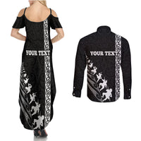 Custom New Zealand Rugby Couples Matching Summer Maxi Dress and Long Sleeve Button Shirts Haka Dance Tribal God Mask Maori Pattern LT03 - Polynesian Pride