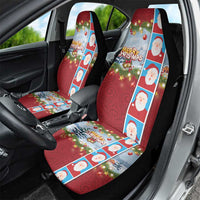 Merry Christmas Car Seat Cover Funny Santa Claus Cards Photo and Polynesian Pattern Red Color LT03 - Polynesian Pride