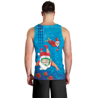 Hawaiian Santa Claus Snorkeling Men Tank Top Kakau and Polynesian Pattern