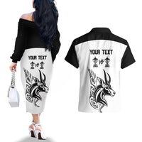 Personalised South Africa and New Zealand Couples Matching Off The Shoulder Long Sleeve Dress and Hawaiian Shirt Champion History Go Final 2023 Vintage Style LT03 - Polynesian Pride