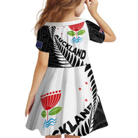 New Zealand Auckland Family Matching Off Shoulder Maxi Dress and Hawaiian Shirt Auckland's Emblem and Silver Ferns - Maori Art Tattoo LT03 - Polynesian Pride