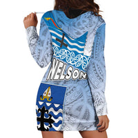 New Zealand Nelson Hoodie Dress Nelson's Flag and Seal - Maori Art Tattoo LT03 - Polynesian Pride