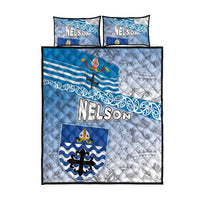 New Zealand Nelson Quilt Bed Set Nelson's Flag and Seal - Maori Art Tattoo