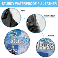 New Zealand Nelson Spare Tire Cover Nelson's Flag and Seal - Maori Art Tattoo