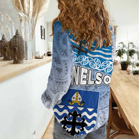 New Zealand Nelson Women Casual Shirt Nelson's Flag and Seal - Maori Art Tattoo LT03 - Polynesian Pride