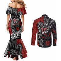 Aotearoa Toitu Te Tiriti Couples Matching Mermaid Dress and Long Sleeve Button Shirt New Zealand Honour the Treaty - Te Tiriti Is Us