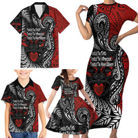 Aotearoa Toitu Te Tiriti Family Matching Short Sleeve Bodycon Dress and Hawaiian Shirt New Zealand Honour the Treaty - Te Tiriti Is Us LT03 - Polynesian Pride