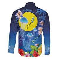 Palau Jellyfish Family Matching Puletasi and Hawaiian Shirt Ocean Heritage Tropical Plants - Polynesian Pride