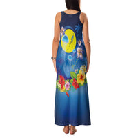 Palau Jellyfish Family Matching Tank Maxi Dress and Hawaiian Shirt Ocean Heritage Tropical Plants - Polynesian Pride