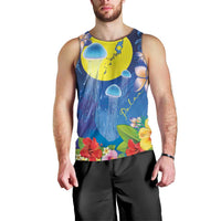 Palau Jellyfish Men Tank Top Ocean Heritage Tropical Plants - Polynesian Pride