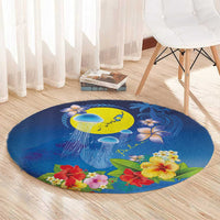 Palau Jellyfish Round Carpet Ocean Heritage Tropical Plants - Polynesian Pride