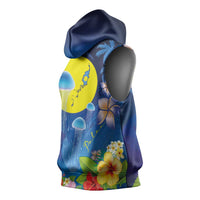 Palau Jellyfish Sleeveless Hoodie Ocean Heritage Tropical Plants - Polynesian Pride