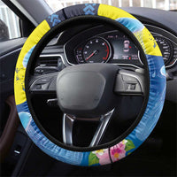 Palau Jellyfish Steering Wheel Cover Ocean Heritage Tropical Plants - Polynesian Pride