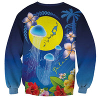Palau Jellyfish Sweatshirt Ocean Heritage Tropical Plants - Polynesian Pride