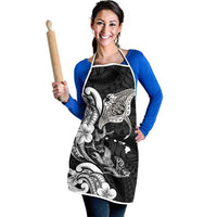 Hawaiian Manta Rays Apron Tribal Hibiscus Polynesian Tattoos Black Color - Polynesian Pride