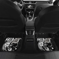 Hawaiian Manta Rays Car Mats Tribal Hibiscus Polynesian Tattoos Black Color - Polynesian Pride
