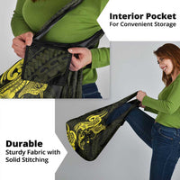 Hawaiian Manta Rays Grocery Bag Tribal Hibiscus Polynesian Tattoos Yellow Color - Polynesian Pride